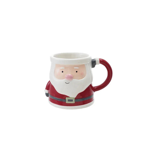 Hand-Painted Ceramic Santa Shaped Mug