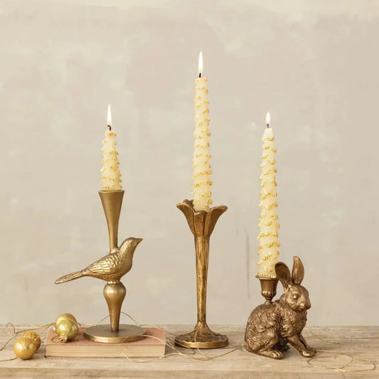 Cast Iron Bird Taper Holder, Antique Gold Finish - Marcel’s Culinary Experience