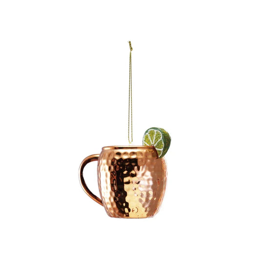 Moscow Mule Ornament with Lime & Glitter, Copper Finish - Marcel’s Culinary Experience
