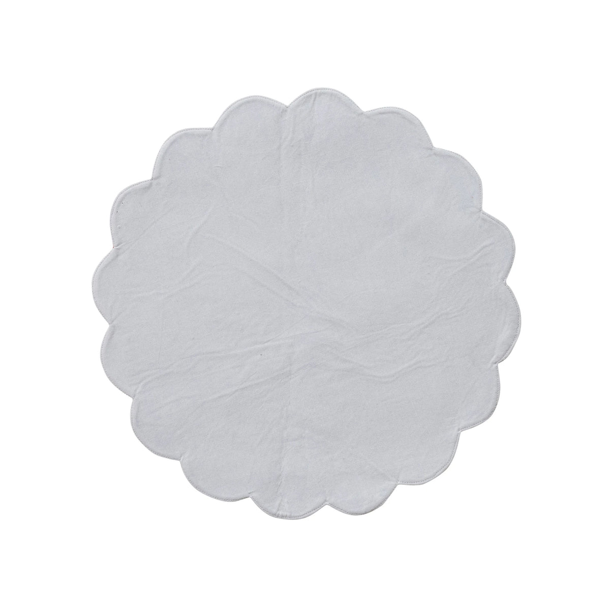 Scalloped Plaid Cotton Placemat, 15 Inches
