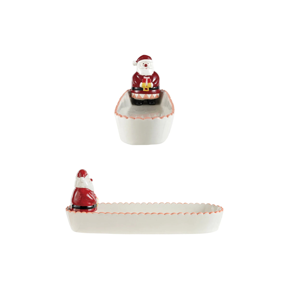 Scalloped Santa Cracker Dish