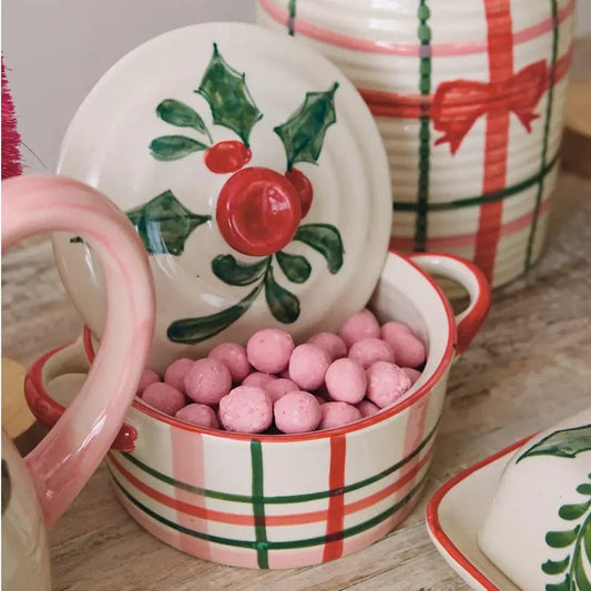 2.5 Cup Hand-Painted Stoneware Baker w/Lid