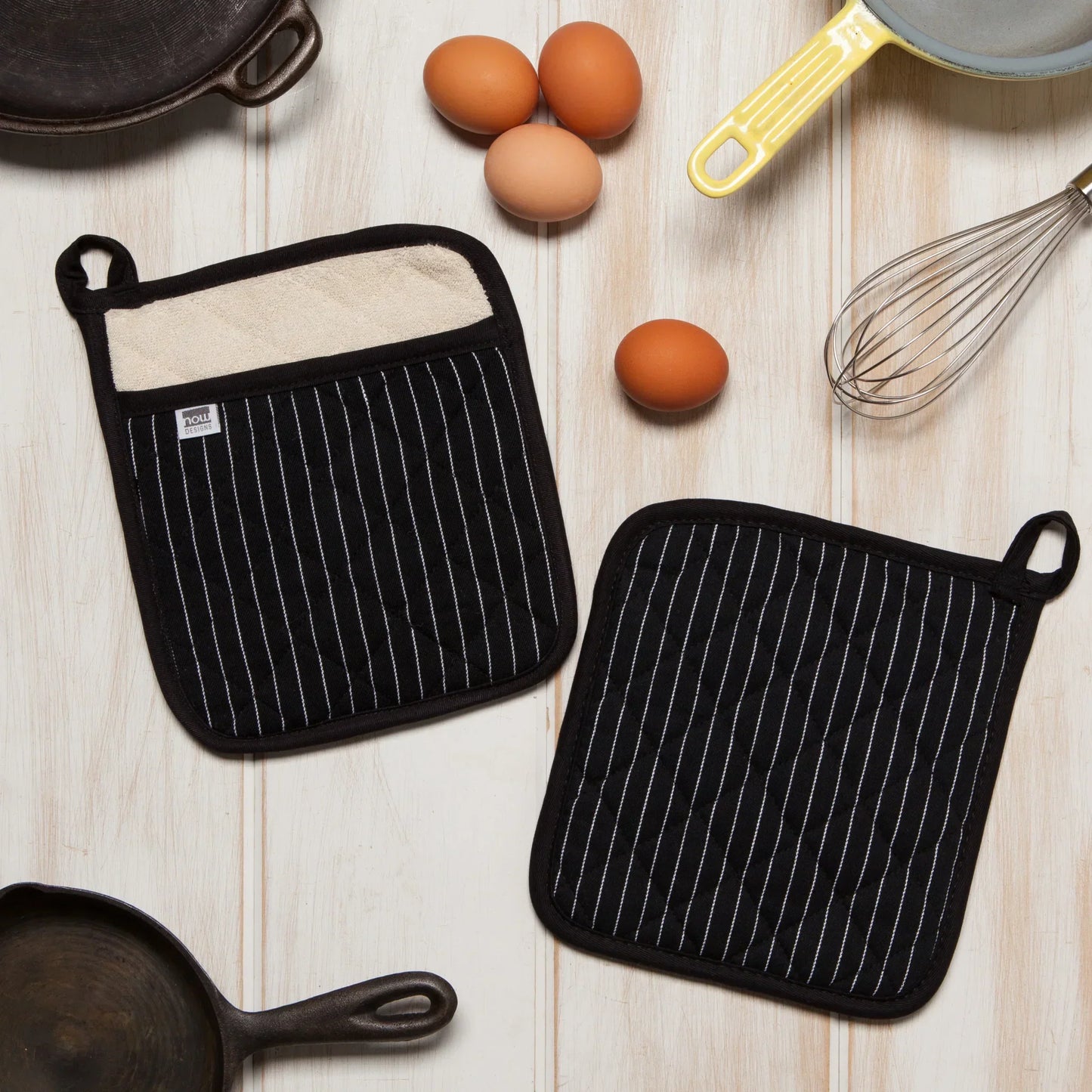 Superior Black Pinstripe Potholder - Marcel’s Culinary Experience